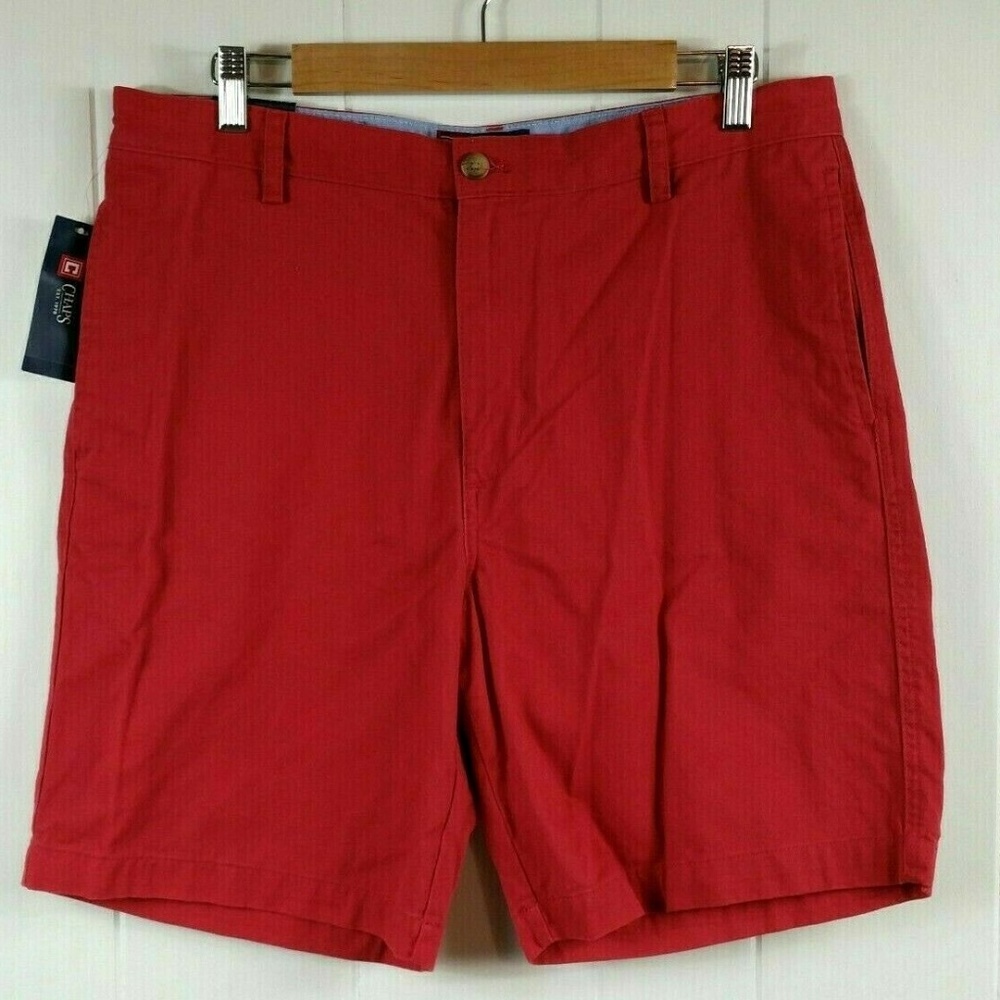 RL Chaps 34 W Monterey Red Flat Front Shorts